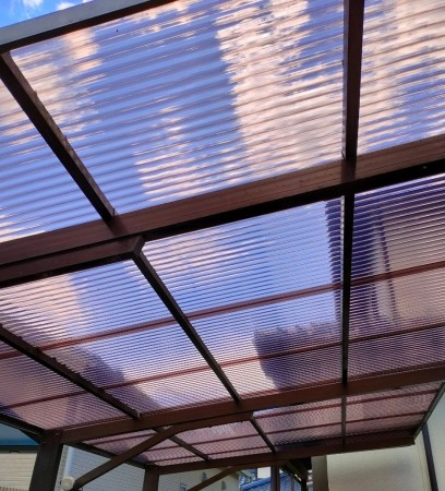 カーポート　波板張り替え完了　ポリカ